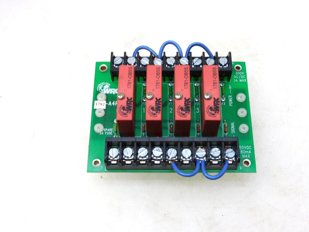 WESTERN RESERVE CONTROLS 1782-A4R PLC BOARD 1781-OB5S RELAYS 300V 3A 50VDC 80mA