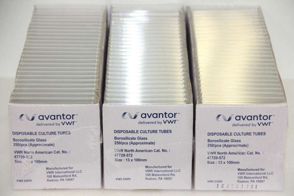 Lot of 3 Boxes AVANTOR 47729-572 Disposable Culture Tubes Borosilicate Glass 750