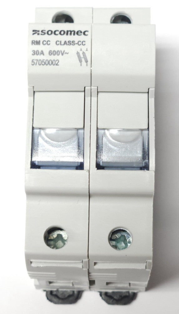 SOCOMEC 57050002 RM CC 2 Pole 30 AMP 600 VAC Fuse Disconnect Modular Fuse Holder