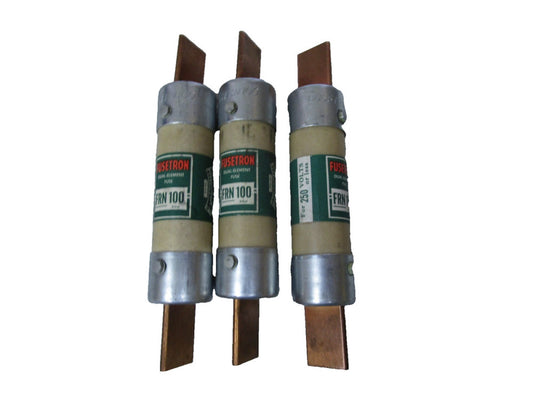 Bussman Fusetron FRN100 Dual Element Fuse 100 Amp 250Vac Lot Of 3