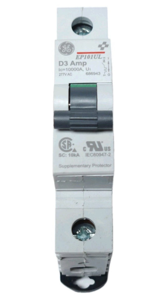 GENERAL ELECTRIC EP101UL D3 Single Pole 3 AMP Supplementary Protector