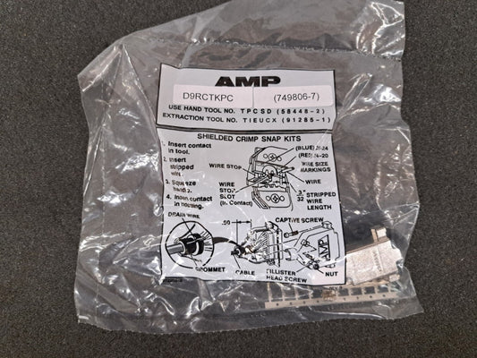 New, AMP/Tyco, 749806-7, D-Sub Standard Connectors DSUB E09S CRIMP KIT