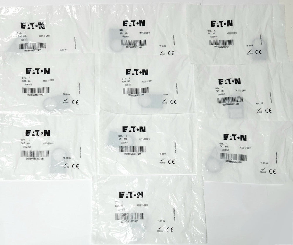 LOT OF 10 EATON M22S ST GB11 22mm MANUAL AUTO LEGEND PLATE BLACK MAN AUTO