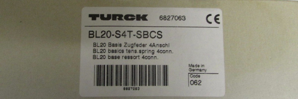 TURCK BL20 S4T SBCS Basic Zugfeder Module 6827063