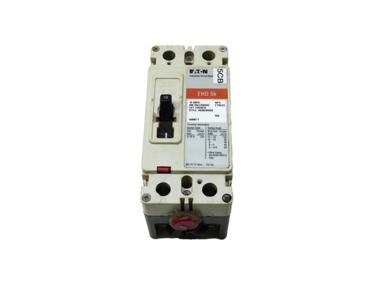 Eaton EHD5K Industrial Circuit Breaker 10A 2P 480Vac 250Vdc EHD20101