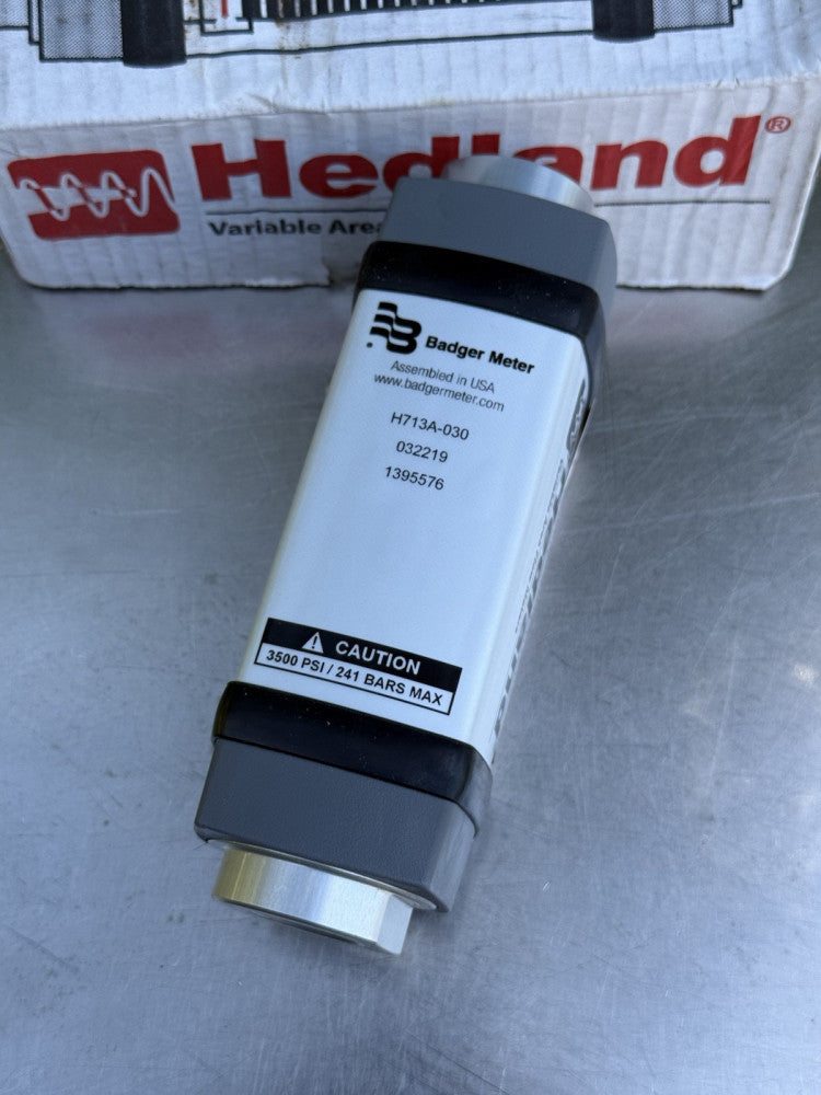 Hedland Badger H713A-030 Variable Area Flow Meter - Unused Open Box
