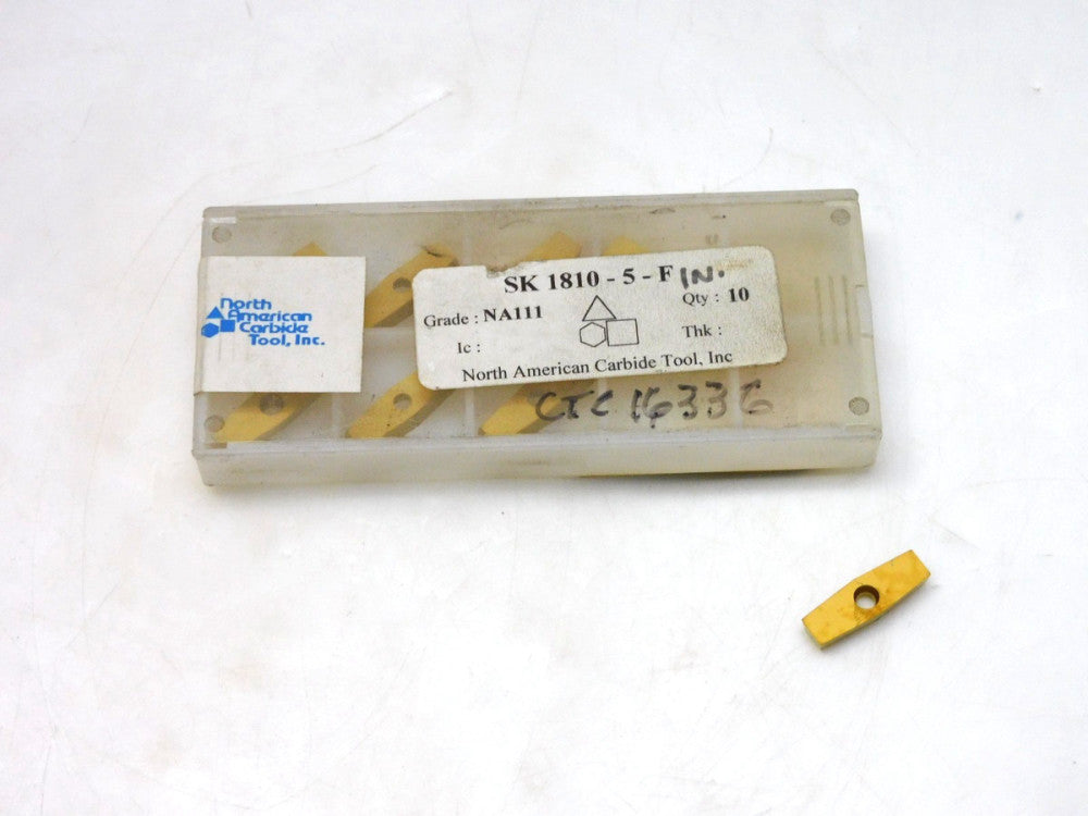 LOT OF 8 NORTH AMERICAN CARBIDE TOOL SK 1810-5-F CARBIDE INSERT NA111