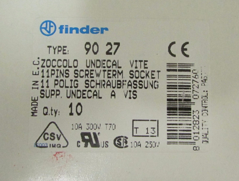 FINDER 90.27 11 Pin Relay Socket Base 90 27 *PRICE PER EACH*