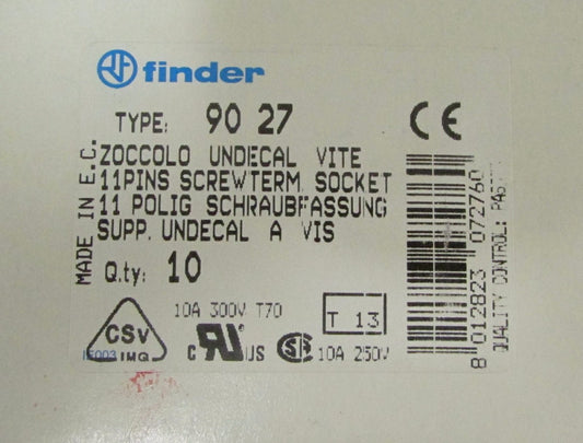 FINDER 90.27 11 Pin Relay Socket Base 90 27 *PRICE PER EACH*