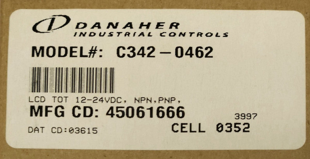 DANAHER Veeder Root C342 0462 LCD Electronic Digital Counter Totalizer 12-24 VDC