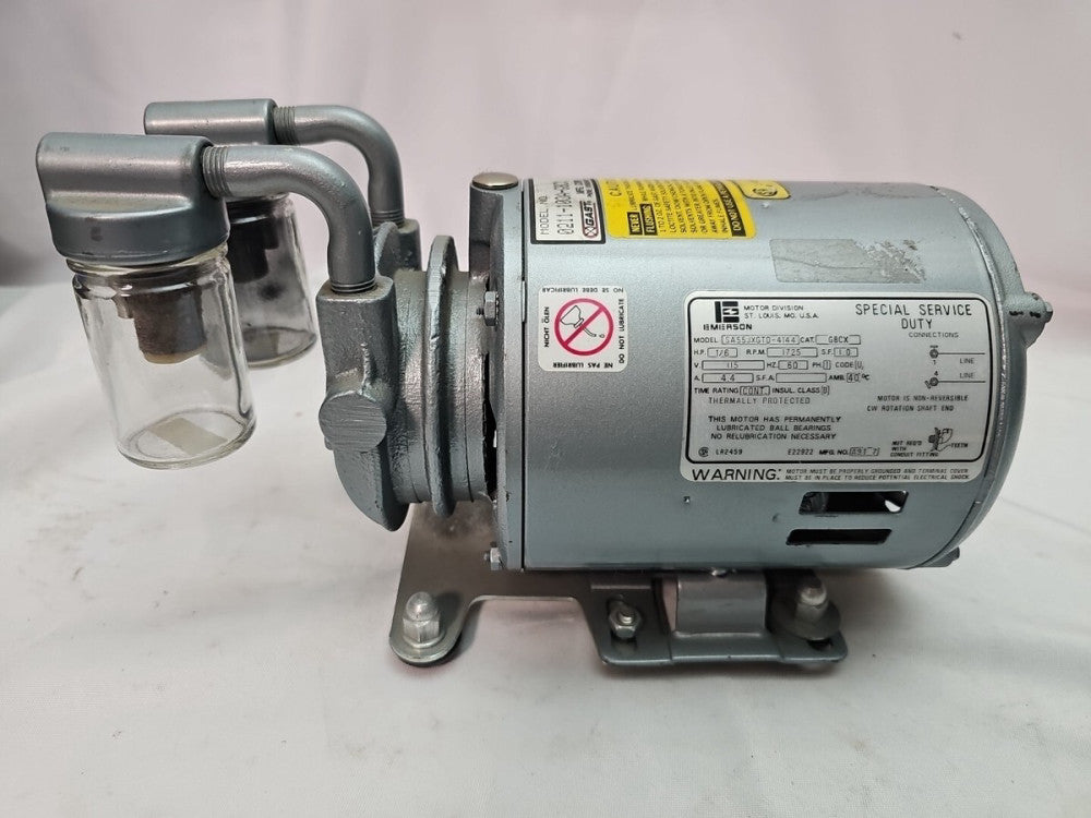 WWR SCINTIFIC VACUUM PUMP EMERSON MOTOR 1/6HP 1725RPM 115V 1PH SA55JXGTD-4144