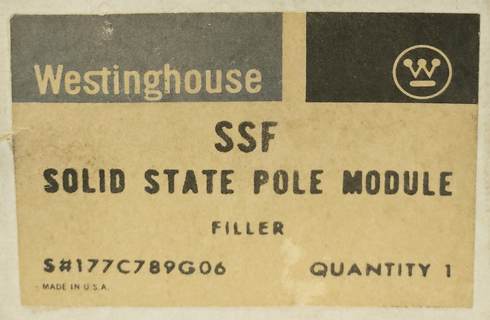WESTINGHOUSE SSF Solid State Relay Pole Module Filler 177C789G06