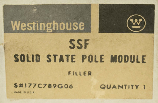 WESTINGHOUSE SSF Solid State Relay Pole Module Filler 177C789G06