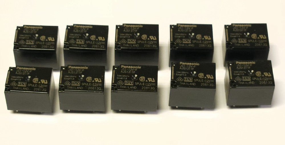 LOT OF 10 PANASONIC JS1 12V F Type JS Relay AJS1311F 12 VDC SPULE 20613Q 10 AMP