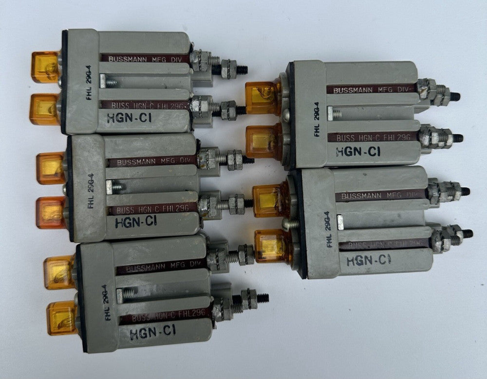 Lot Of 5 Bussman FHL29G Fuse Holder Light Indicator 46-60V 30A New NOS