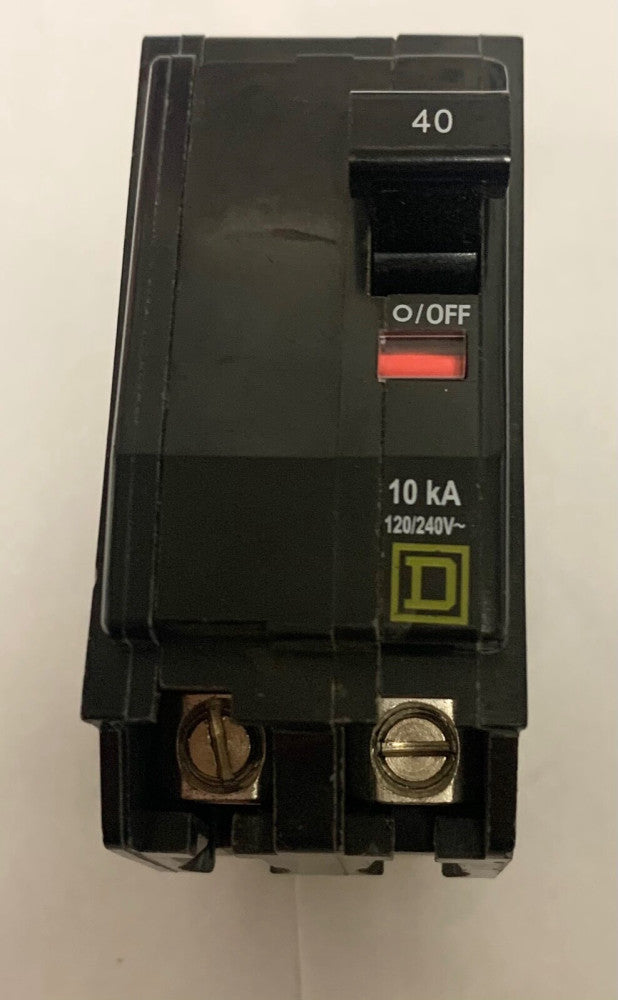 Square D QOB240 2 Pole 40 AMP Type QO QOB Circuit Breaker 120 240 VAC