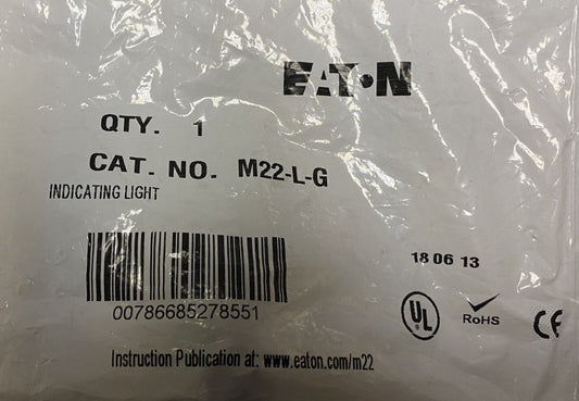 EATON M22-L-G Green Indicating Pilot Light M22 L G G 22M