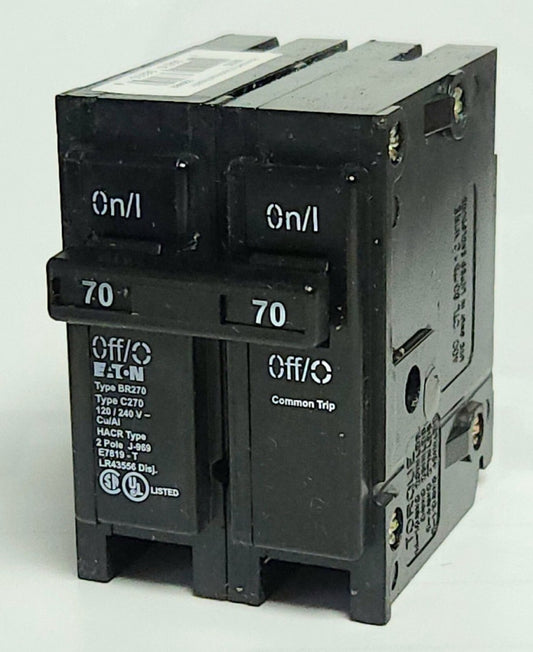 EATON CUTLER HAMMER BR270 2 Pole 70 AMP Type BR Circuit Breaker