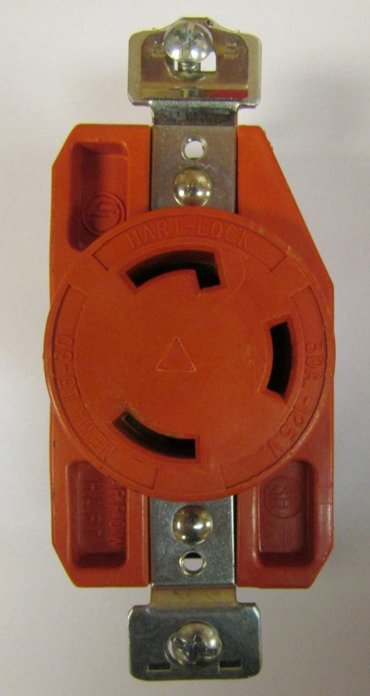 ARROW HART L5-30 125 V 30 Amp Hart Lock ORANGE Receptacle L5 30
