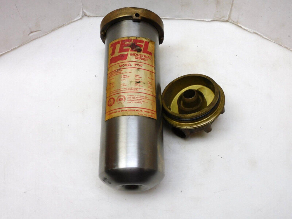 TEEL INDUSTRIAL 1P747 FILTER STAINLASS STEEL HOUSING 3/4" NPT NO INTERNAL FILTER