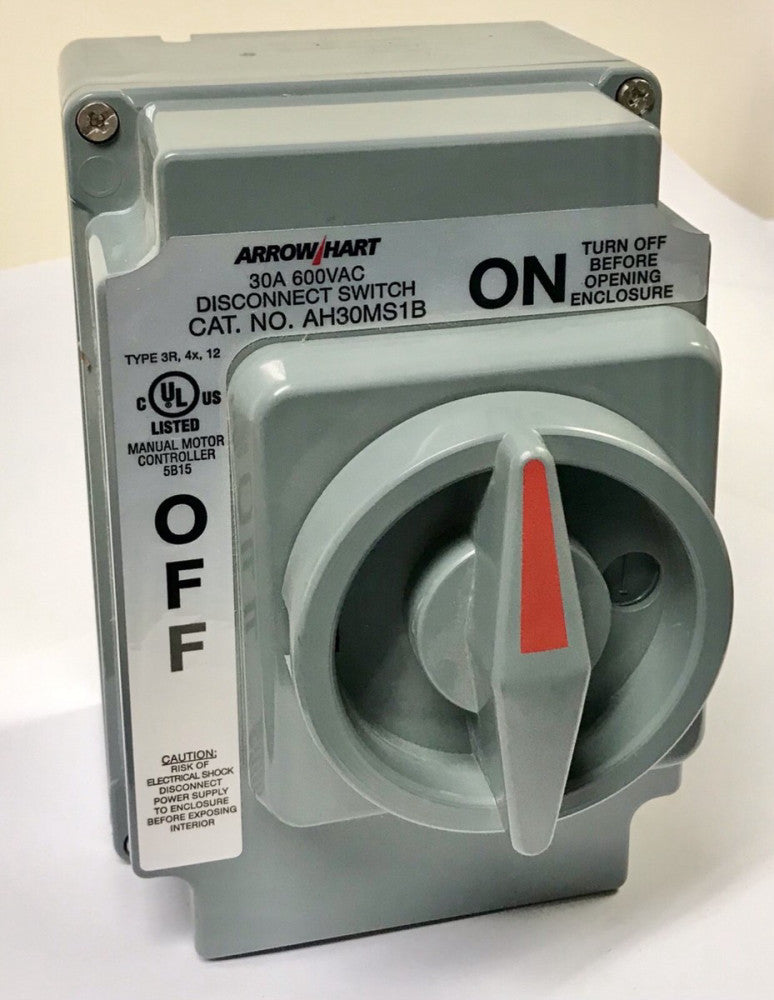ARROW HEART AH30MS1B 30 AMP 600 VAC ON OFF Manual Motor Controller Disconnect 