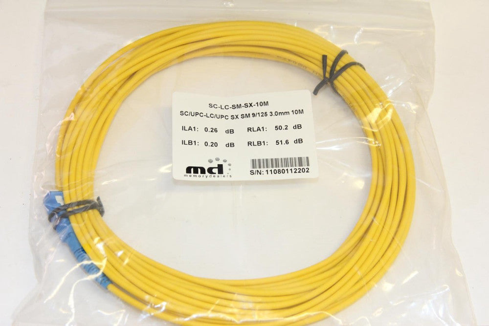MEMORY DEALERS SC-LC-SM-SX-10M 10M Single-mode SC-LC Simplex Fiber Optic Cable