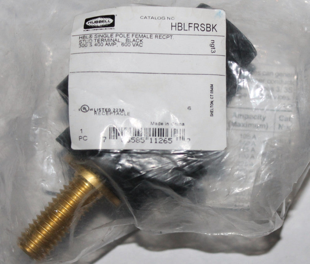 HUBBELL HBLFRSBK 300 400 Amp 600V HBL Female Receptacle Stud Terminal
