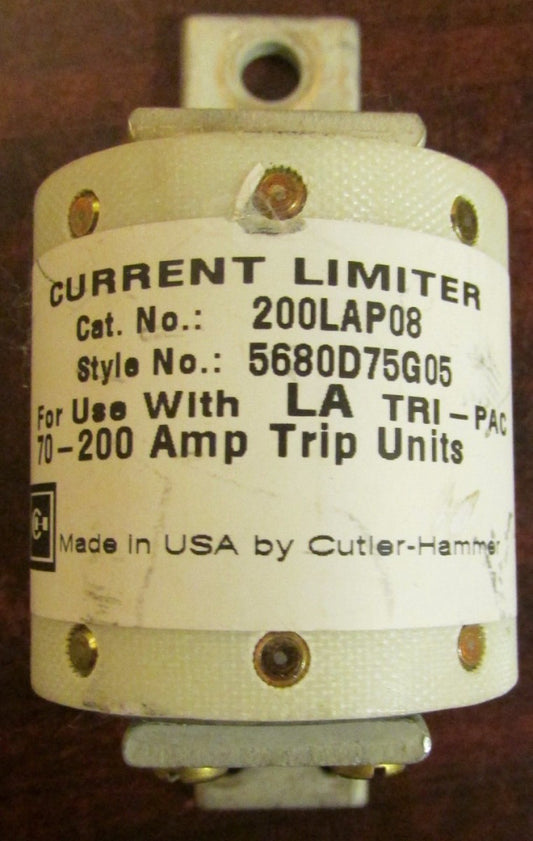 CUTLER HAMMER WESTINGHOUSE 200LAP08 LA TRI PAC Current Limiter Fuse 5680D75G05