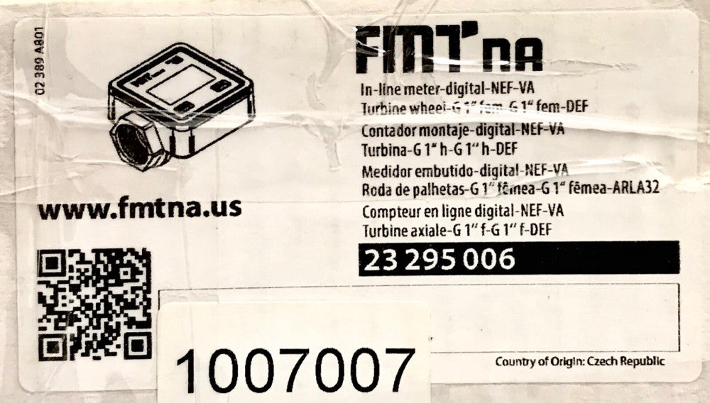 FMT NA 23 295 006 FMT SWISS AG Electric Digital Meter NEF-VA