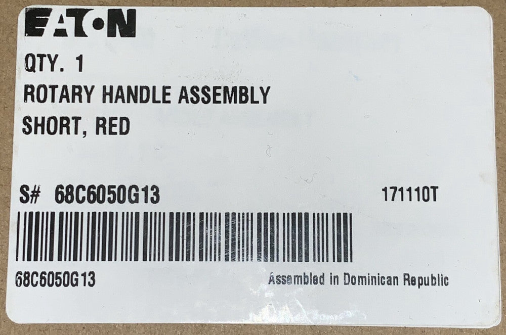 EATON CUTLER HAMMER Short RED Rotary Handle Assembly 68C6050613