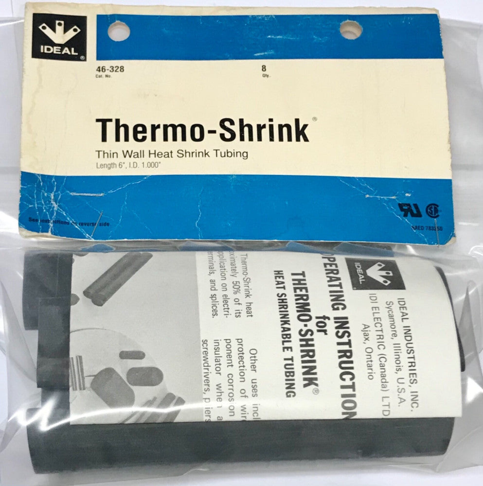 IDEAL 46-328 1 Inch THERMO-SHRINK 6" Heat Shrink Tubing QTY(8) I.D 1.000" 46 328