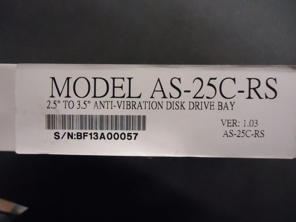 AS-25C-RS iEi Technology 2.5" to 3.5" Anti-Vibration Disk Drive Bay NEW!