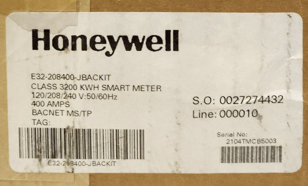 HONEYWELL E32 208400 JBACKIT E-MON 3200 KWH Smart Meter Submeter 400 AMP BACNET