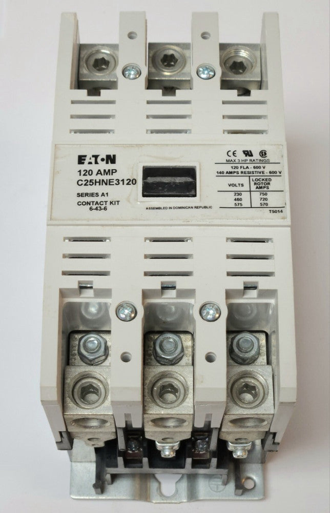 EATON CUTLER HAMMER C25HNE3120A 120 VAC C25HNE3120 Definite Purpose Contactor