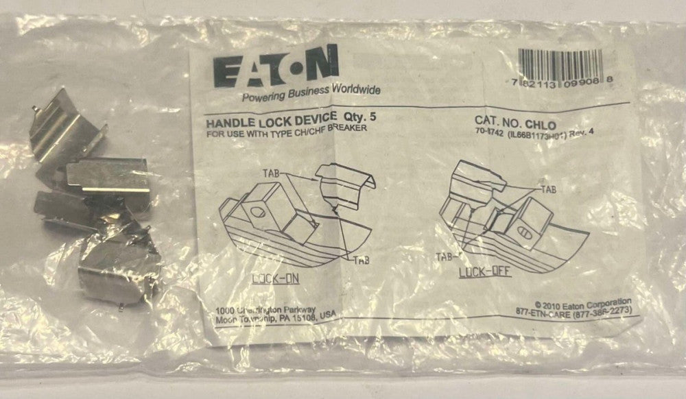 EATON CUTLER HAMMER CHLO Handle Lock Device for CH/CHF Breaker Qty 5 CHL0