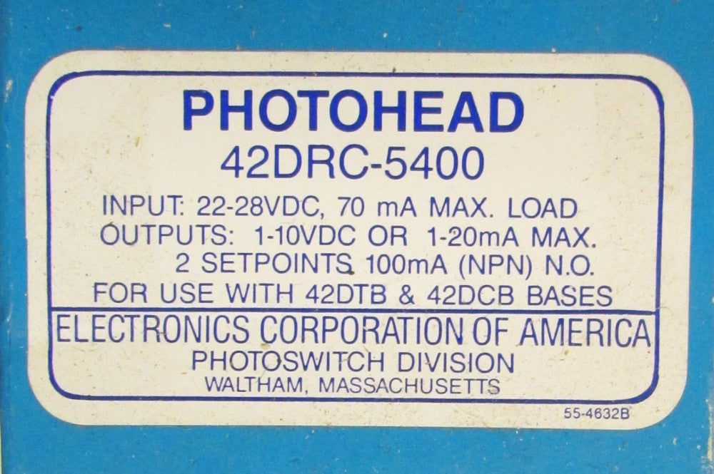 ALLEN BRADLEY 42DRC 5400 22-28 VDC PHOTOSWITCH Photo Head Sensor