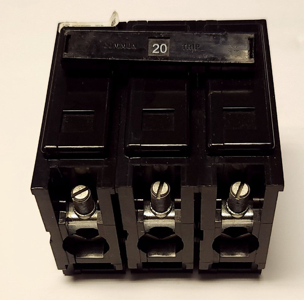 EATON CUTLER HAMMER BAB3020H 3 Pole 20 AMP Type BA Circuit Breaker