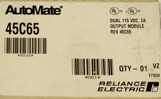 SEALED RELIANCE ELECTRIC 45C65 AUTOMATE DUAL 115 VDC Output Module