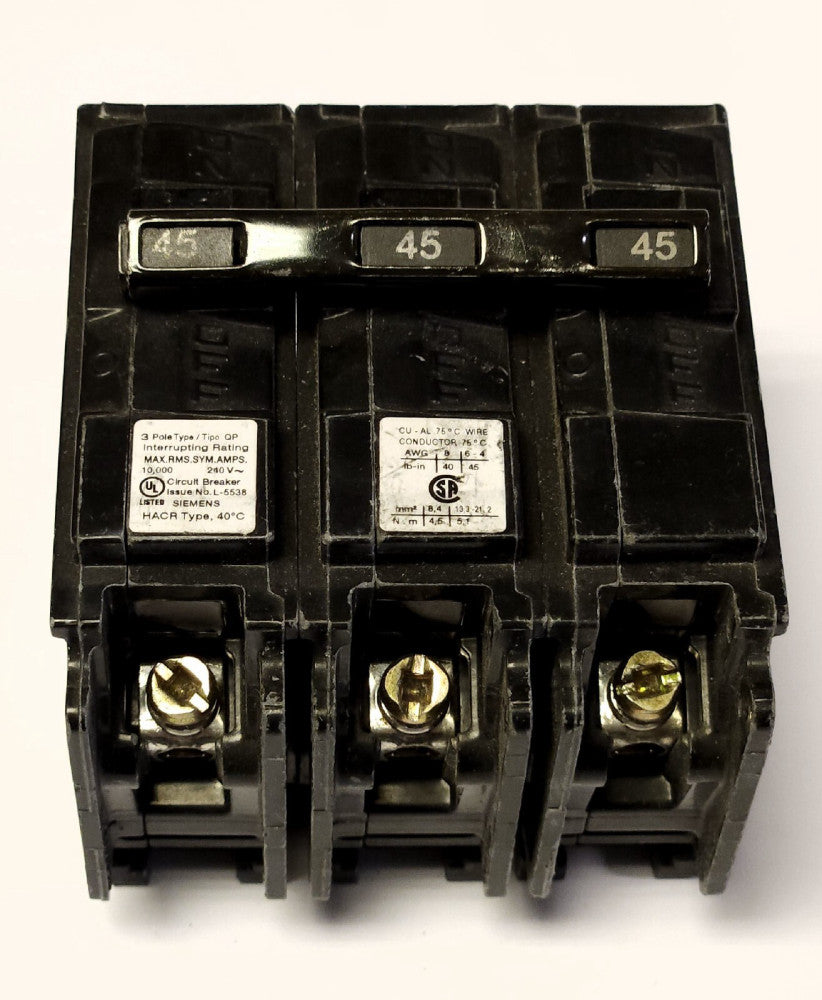 SIEMENS Q345 3 Pole 45 AMP Type QP Circuit Breaker