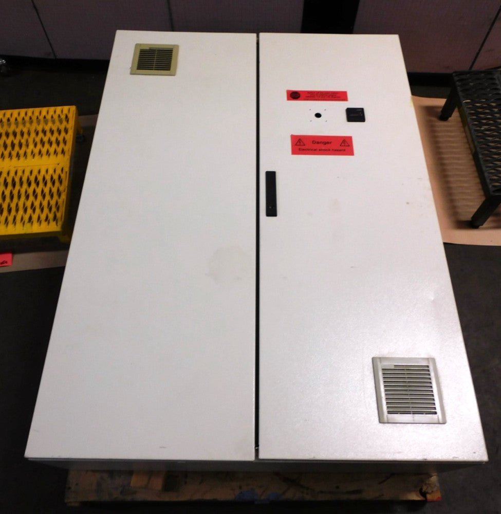 USED RITTAL 55"X40"X11" 2 DOOR ELECTRICAL ENCLOSURE WITH BACKPLATE 55X40X11