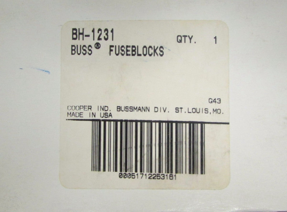  SET OF (2) COOPER BUSSMAN BUSS BH 1231 Fuseblocks 