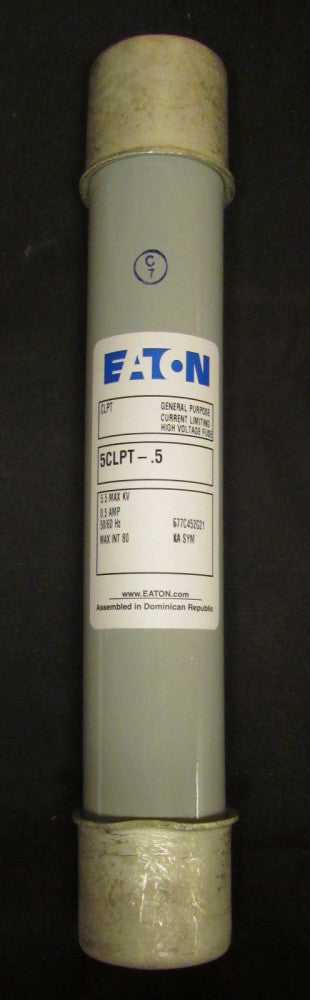 EATON CUTLER HAMMER 5CLPT-.5 Medium Voltage .5 Amp Fuse 5CLPT .5 677C452G21