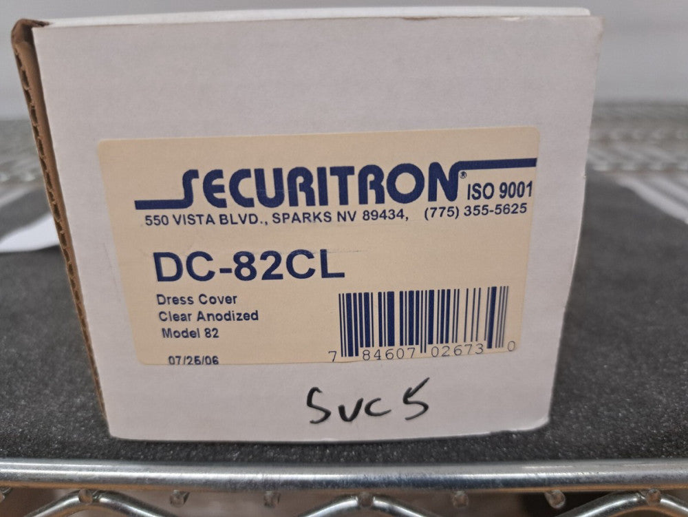 New, Securitron, DC-82CL, Dress Cover for M82 Series, Clear Anodized