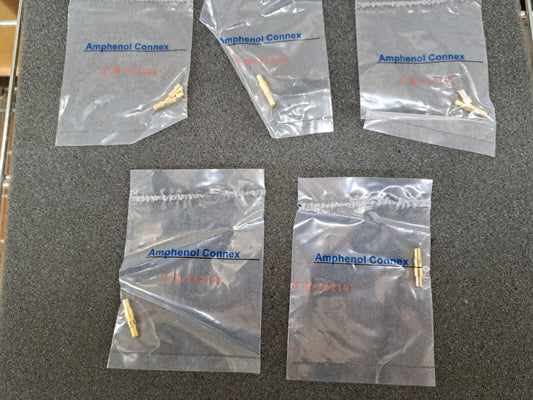 New, Amphenol, 212101, Straight, Crimp, Plug, 50 Ohm, Sold as lot of 5pcs