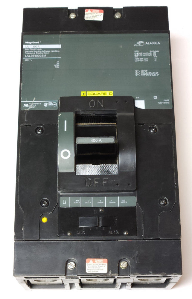 SQUARE D LAL3640035M 3 Pole 400 AMP Type LA 400 A MAG GARD Motor Circuit