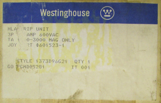 WESTINGHOUSE LA HLA Mag Only 1500-3000 Trip Unit 1373D96G21