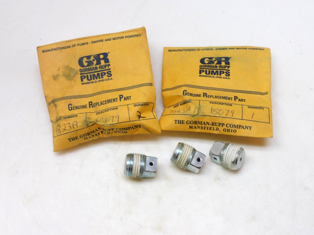 LOT OF 3 GORMAN-RUPP 4823A-15079 VENT PLUG