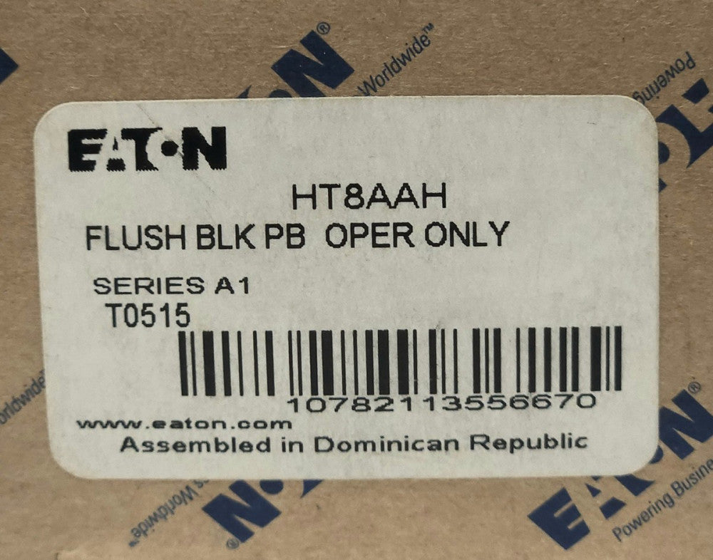 EATON CUTLER HAMMER HT8AAH Flushhead Black Pushbutton Operator Series A1