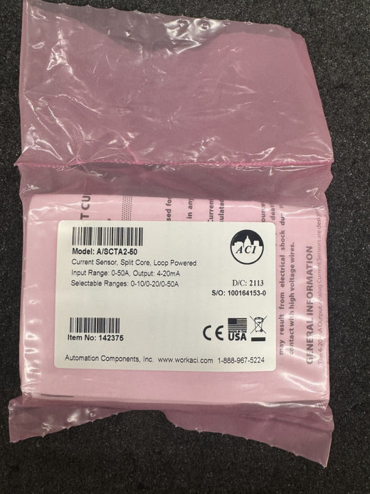 New, Automation Components, A/SCTA2-50, CURRENT SENSOR 10A, 20A, 50A 