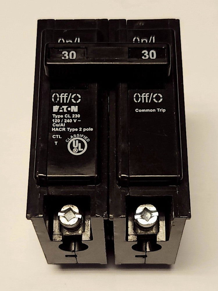 EATON CUTLER HAMMER CL230 2 Pole 30 AMP Type CL Circuit Breaker 240 VAC
